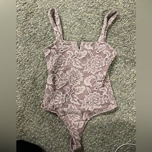 Lavender Lace Design Bodysuit